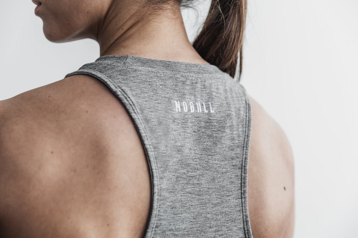 Nobull Crossfit® High-Neck Women's Tank Tops Grey | Australia (PO7129)